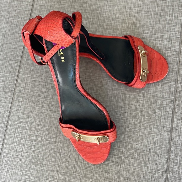 Coach Marcella Red Womens Ankle Strap Size 8.5 B - Picture 2 of 6